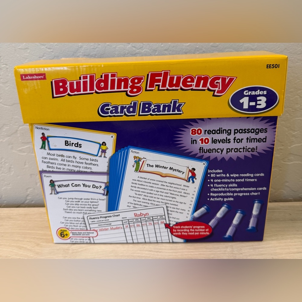 Lakeshore Building Fluency Card Bank Grades 1-3 Ages 6+ Reading COMPLETE
